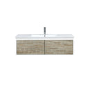 Lexora Scopi 48" Rustic Acacia Bathroom Vanity, Acrylic Composite Top with Integrated Sink, and Labaro Rose Gold Faucet Set LSC48SRAOS000FRG