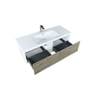 Lexora Scopi 48" Rustic Acacia Bathroom Vanity, Acrylic Composite Top with Integrated Sink, and Labaro Rose Gold Faucet Set LSC48SRAOS000FRG