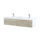 Lexora Scopi 60" Rustic Acacia Double Bathroom Vanity, Acrylic Composite Top with Integrated Sinks, and Balzani Gun Metal Faucet Set LSC60DRAOS000FGM - MyBBQDirect