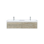 Lexora Scopi 60" Rustic Acacia Double Bathroom Vanity, Acrylic Composite Top with Integrated Sinks, and Balzani Gun Metal Faucet Set LSC60DRAOS000FGM - MyBBQDirect