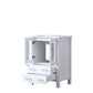 Lexora  Volez 24" White Single Vanity, Integrated Top, White Integrated Square Sink and no Mirror LV341824SAES000