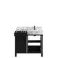Lexora Zilara 36" Black and Grey Vanity, Castle Grey Marble Top, White Square Sink, and Balzani Gun Metal Faucet Set - LZ342236SLISFBG - MyBBQDirect
