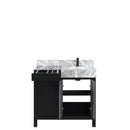 Lexora Zilara 36" Black and Grey Vanity, Castle Grey Marble Top, White Square Sink, and Balzani Gun Metal Faucet Set - LZ342236SLISFBG - MyBBQDirect