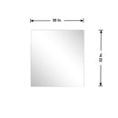 Lexora Zilara 36" Black and Grey Vanity, Castle Grey Marble Top, White Square Sink, and 30" Frameless Mirror - LZ342236SLISM30