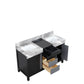 Lexora Zilara 55" Black and Grey Double Vanity, Castle Grey Marble Tops, and White Square Sinks - LZ342255SLIS000 - MyBBQDirect