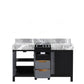 Lexora Zilara 55" Black and Grey Double Vanity, Castle Grey Marble Tops, and White Square Sinks - LZ342255SLIS000 - MyBBQDirect