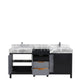 Lexora Zilara 72" Black and Grey Double Vanity, Castle Grey Marble Tops, White Square Sinks, and Balzani Gun Metal Faucet Set - LZ342272DLISFBG - MyBBQDirect