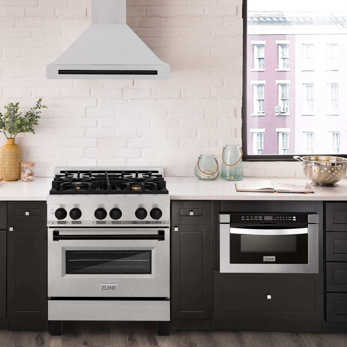 ZLINE 30 in. Autograph Edition Fingerprint Resistant Stainless Steel Range Hood with Fingerprint Resistant Stainless Steel Shell and Accents (KB4SNZ-30) - MyBBQDirect