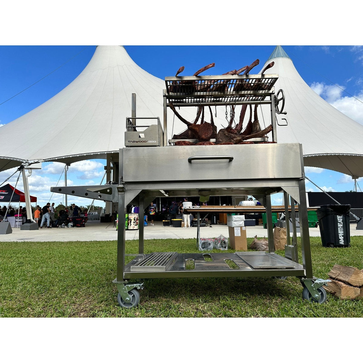 Tagwood BBQ XL Argentine Wood Fire & Charcoal Grill | BBQ23SS -OPEN FIRE COOKING-