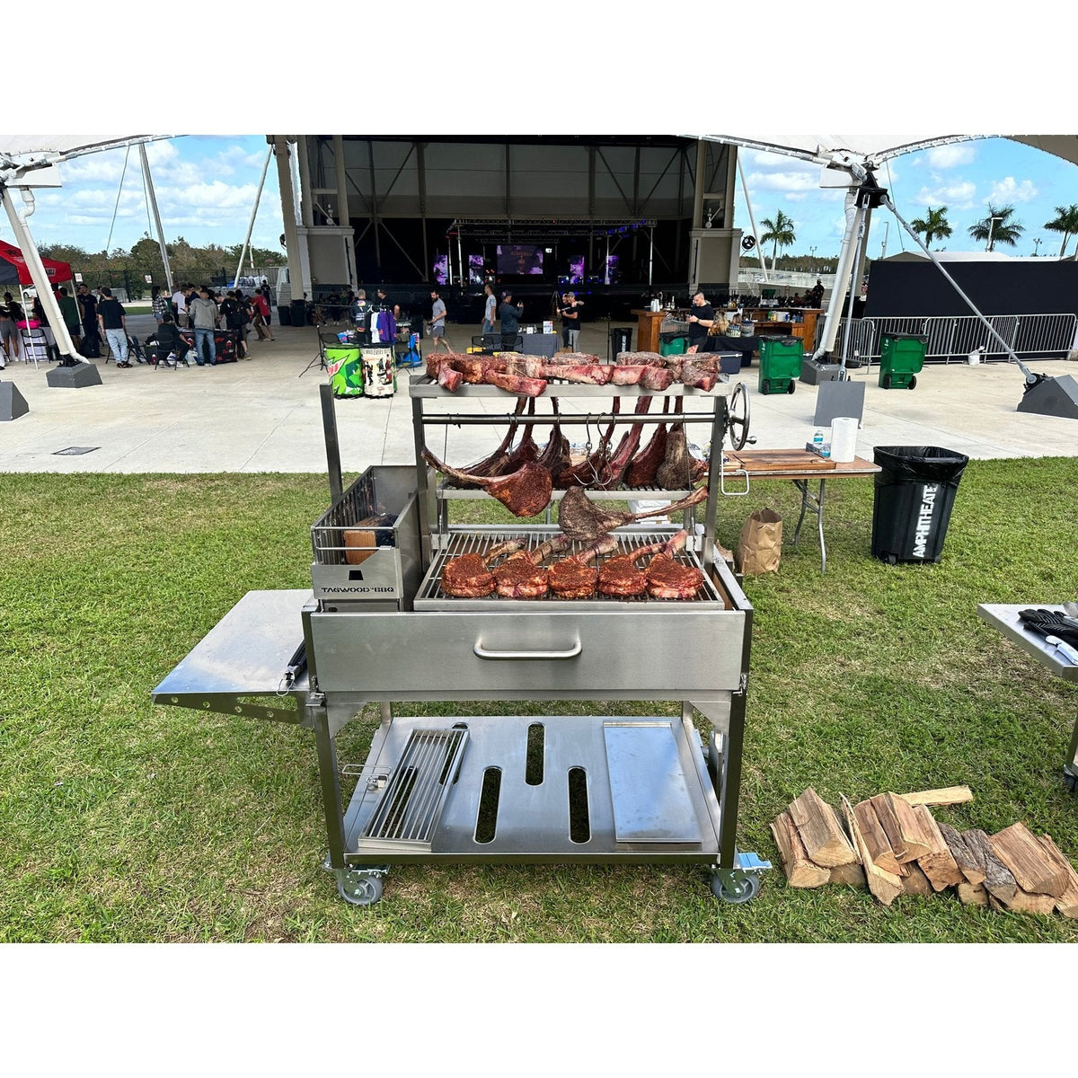 Tagwood BBQ XL Argentine Wood Fire & Charcoal Grill | BBQ23SS -OPEN FIRE COOKING-
