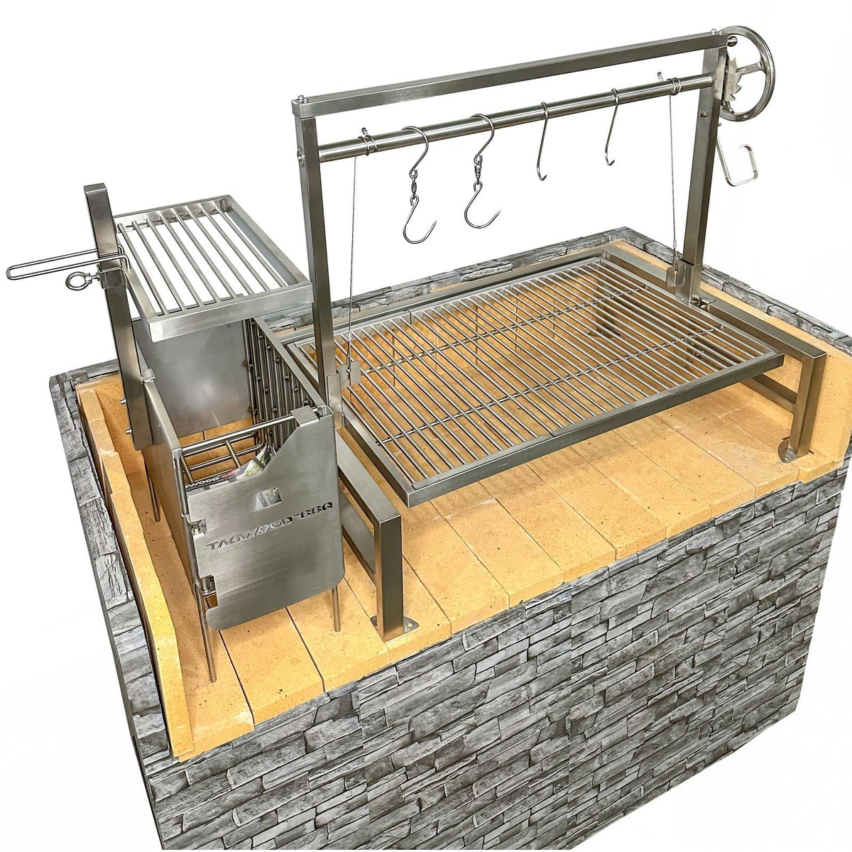 Tagwood BBQ Insert Style Argentine Santa Maria Wood Fire & Charcoal Grill without firebricks | BBQ09SS -