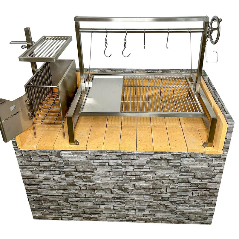 Tagwood BBQ Insert Style Argentine Santa Maria Wood Fire & Charcoal Grill without firebricks | BBQ09SS -