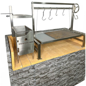 Tagwood BBQ Insert Style Argentine Santa Maria Wood Fire & Charcoal Grill without firebricks | BBQ09SS -