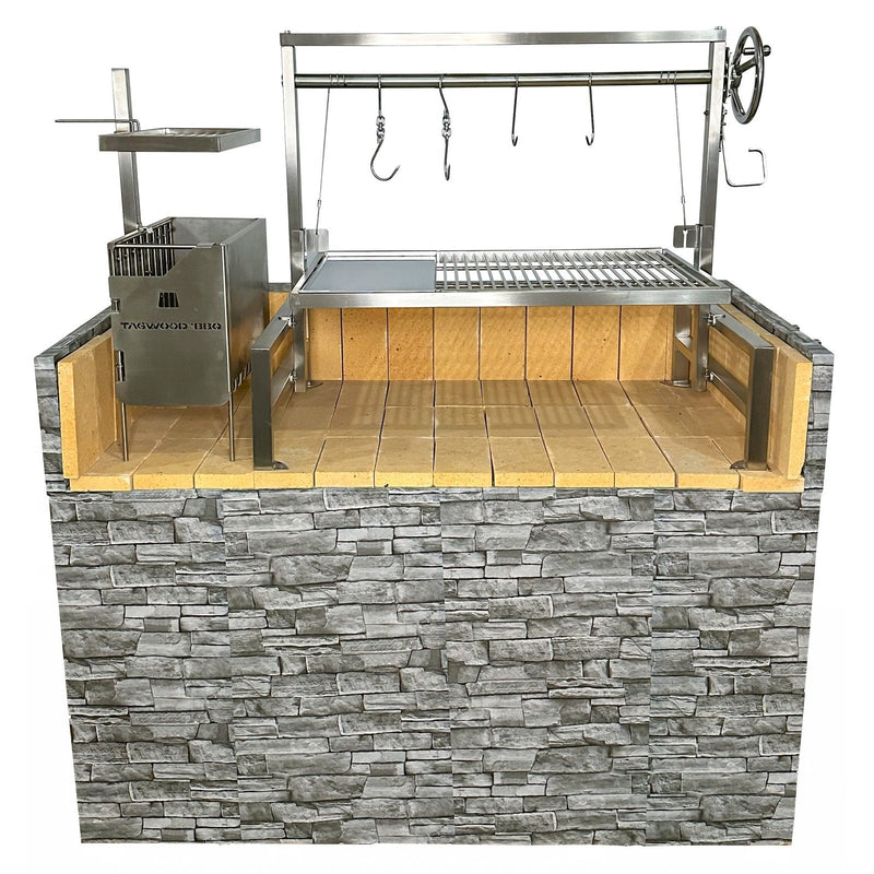 Tagwood BBQ Insert Style Argentine Santa Maria Wood Fire & Charcoal Grill without firebricks | BBQ09SS -