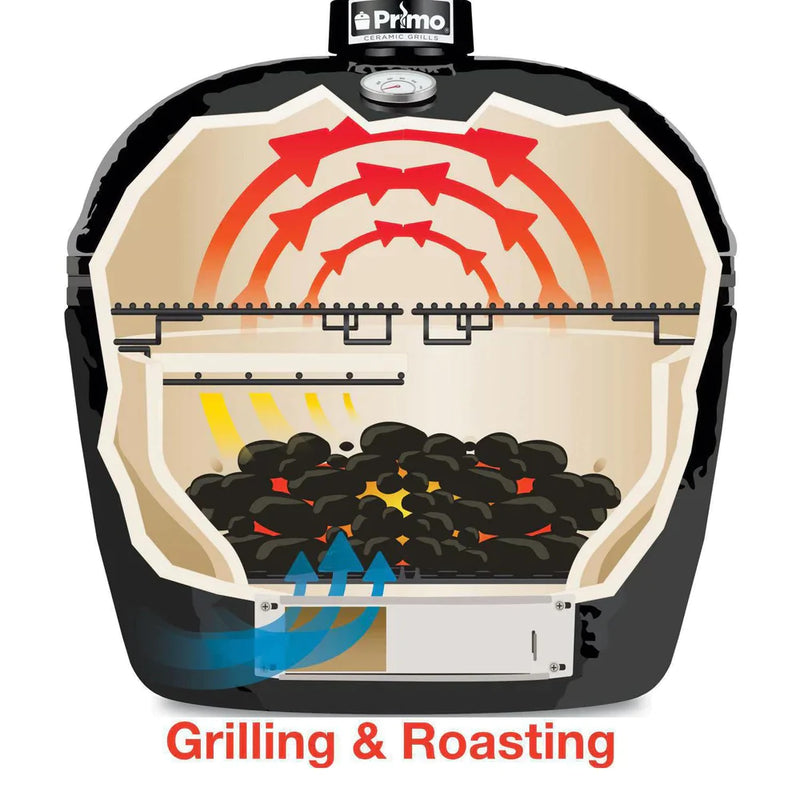 Primo Jack Daniels Edition Oval XL 400 Ceramic Kamado Grill With Stainless Steel Grates - PGCXLHJ