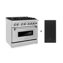 ZLINE 36 in. 4.6 cu. ft. Electric Oven and Gas Cooktop Dual Fuel Range with Griddle and Brass Burners in Stainless Steel (RA-BR-GR-36) - MyBBQDirect