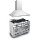 ZLINE 48 in. Kitchen Package with Stainless Steel Dual Fuel Range with DuraSnow Door and Convertible Vent Range Hood (2KP-RASNRH48) - MyBBQDirect