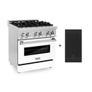 ZLINE 30 in. 4.0 cu. ft. Electric Oven and Gas Cooktop Dual Fuel Range with Griddle and White Matte Door in Stainless Steel (RA-WM-GR-30) - MyBBQDirect