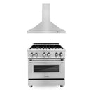 ZLINE 30 in. Kitchen Package with Stainless Steel Dual Fuel Range and Convertible Vent Range Hood (2KP-RARH30)