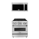 ZLINE 30 in. Kitchen Package with Stainless Steel Dual Fuel Range and Over The Range Microwave with Modern Handle (2KP-RAOTR30) - MyBBQDirect