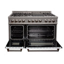 ZLINE 48 in. Kitchen Package with DuraSnow Stainless Steel Dual Fuel Range with White Matte Door and Convertible Vent Range Hood (2KP-RASWMRH48) - MyBBQDirect