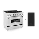 ZLINE 36 in. Professional Dual Fuel Range in Fingerprint Resistant Stainless Steel with Brass Burners and Reversible Griddle (RAS-SN-BR-GR-36) - MyBBQDirect
