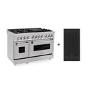 ZLINE 48 in. 6.0 cu. ft. Electric Oven and Gas Cooktop Dual Fuel Range with Griddle and Brass Burners in Fingerprint Resistant Stainless (RAS-SN-BR-GR-48)