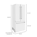 ZLINE 36 in. 19.6 cu. ft. Built-In 2-Door Bottom Freezer Refrigerator with Internal Water and Ice Dispenser in White Matte (RBIV-WM-36)