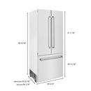 ZLINE 36 in. 19.6 cu. ft. Built-In 2-Door Bottom Freezer Refrigerator with Internal Water and Ice Dispenser in Fingerprint Resistant Stainless Steel (RBIV-SN-36)