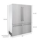 ZLINE 60 in. 32.2 cu. ft. Built-In 4-Door French Door Refrigerator with Internal Water and Ice Dispenser in Fingerprint Resistant Stainless Steel (RBIV-SN-60)