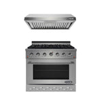 NXR 36" Propane Gas Range & Under Cabinet Hood Bundle, Stainless Steel SC3611LPEHBD - MyBBQDirect