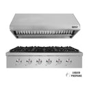 NXR 36" Propane Gas Cooktop & Under Cabinet Hood Bundle, Stainless Steel SCT3611LPRHBD