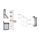ZLINE 2-12  in. Short Chimney Pieces for 7 ft. to 8 ft. Ceilings (SK-ALP70WL) - MyBBQDirect