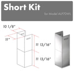 ZLINE 2-12  in. Short Chimney Pieces for 7 ft. to 8 ft. Ceilings (SK-ALP70WL) - MyBBQDirect