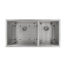 ZLINE 36 in. Chamonix Undermount Double Bowl Kitchen Sink with Bottom Grid (SR60D-36) - MyBBQDirect