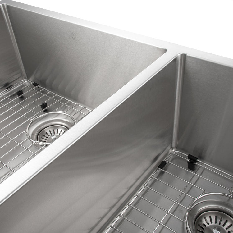ZLINE 36 in. Chamonix Undermount Double Bowl Kitchen Sink with Bottom Grid (SR60D-36) - MyBBQDirect