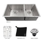 ZLINE 36 in. Chamonix Undermount Double Bowl Kitchen Sink with Bottom Grid (SR60D-36) - MyBBQDirect