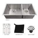 ZLINE 36 in. Chamonix Undermount Double Bowl Kitchen Sink with Bottom Grid (SR60D-36) - MyBBQDirect