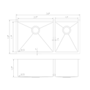 ZLINE 36 in. Chamonix Undermount Double Bowl Kitchen Sink with Bottom Grid (SR60D-36) - MyBBQDirect
