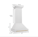 30 in. ZLINE Autograph Edition Fingerprint Resistant Stainless Steel Range Hood with Fingerprint Resistant Stainless Steel Shell and Handle (8654SNZ-30)