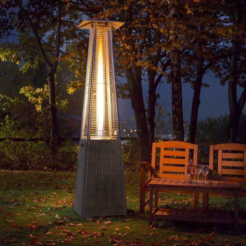 RADtec 89" Tower Flame Propane Patio Heater - Dark Brown Wicker