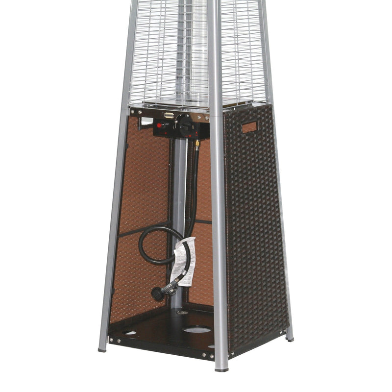 RADtec 89" Tower Flame Propane Patio Heater - Dark Brown Wicker