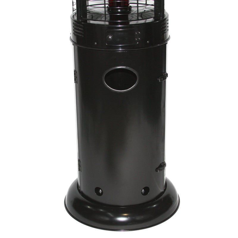 RADtec 80" Ellipse Flame Propane Patio Heater - Black with Ruby Glass 80-ELL-FLM-HT