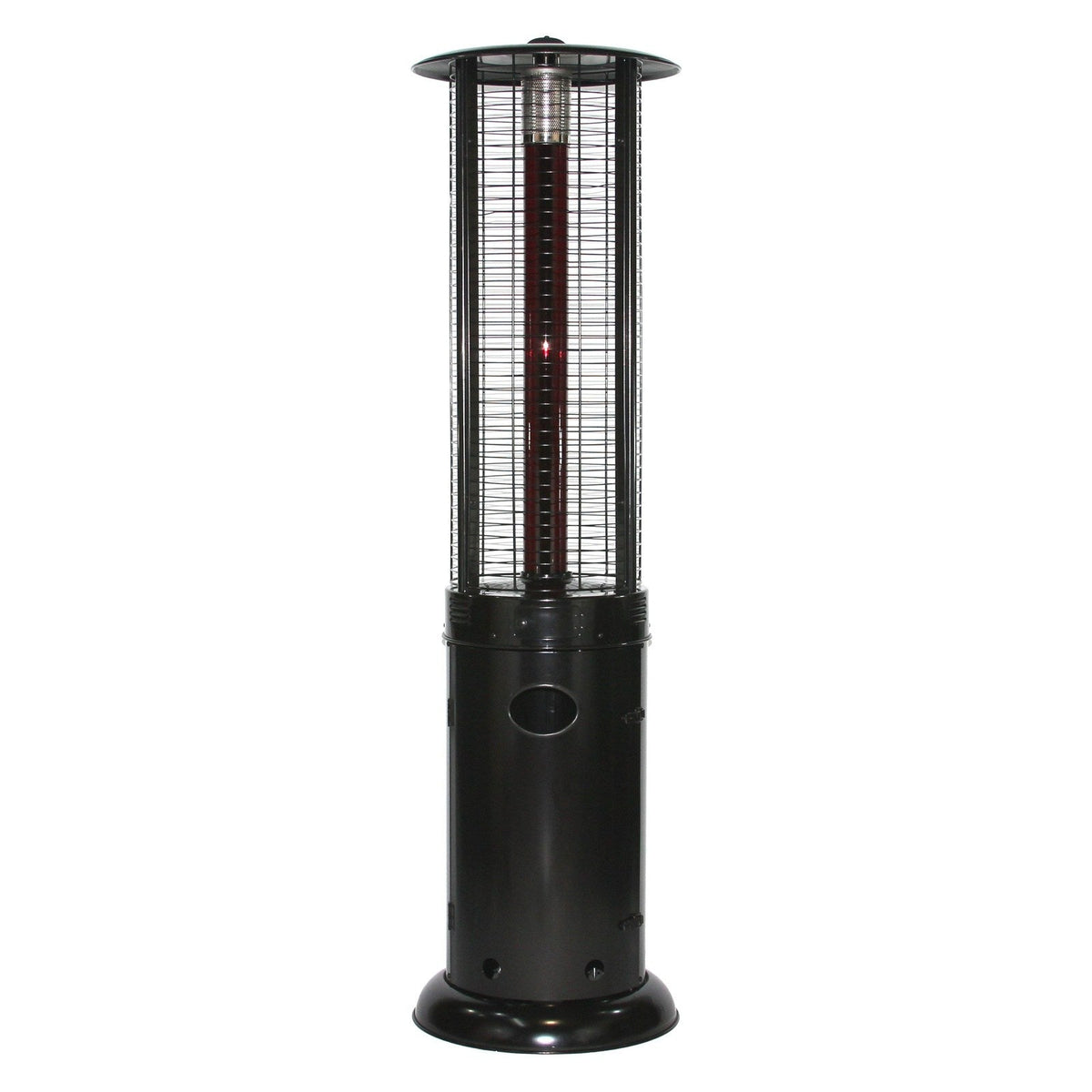 RADtec 80" Ellipse Flame Propane Patio Heater - Black with Ruby Glass 80-ELL-FLM-HT