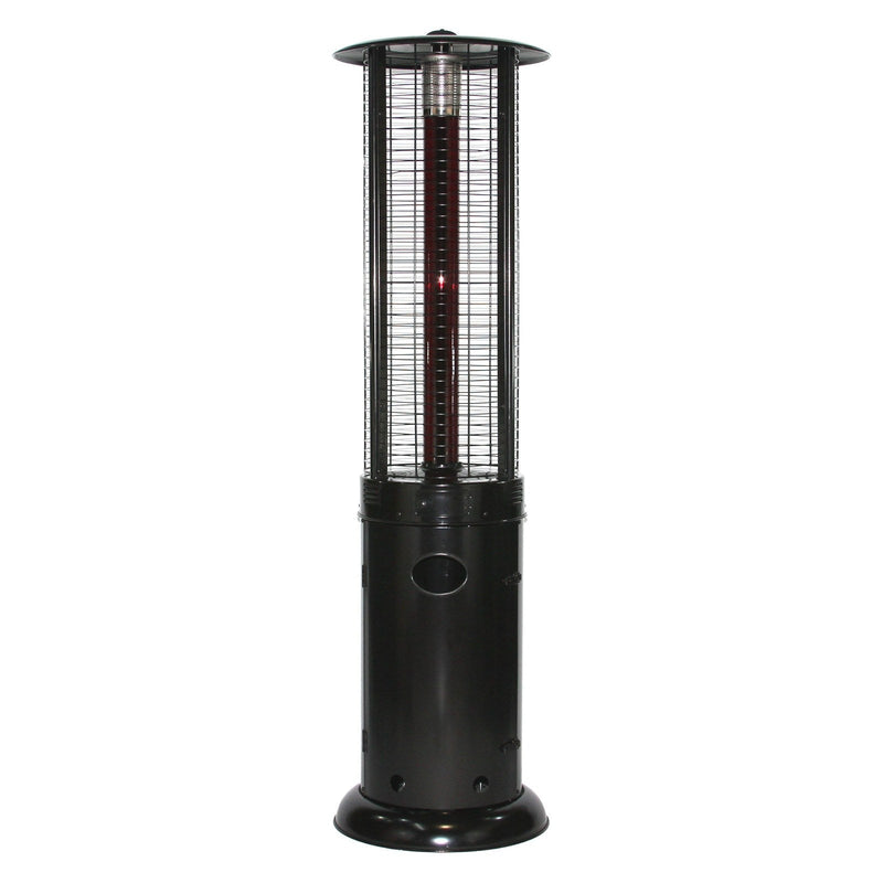 RADtec 80" Ellipse Flame Propane Patio Heater - Black with Ruby Glass 80-ELL-FLM-HT