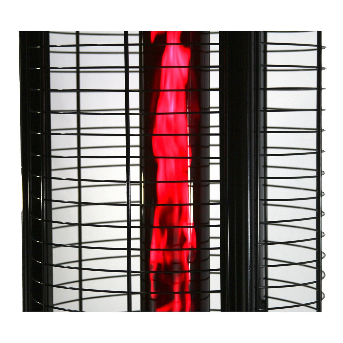 RADtec 80" Ellipse Flame Propane Patio Heater - Black with Ruby Glass 80-ELL-FLM-HT