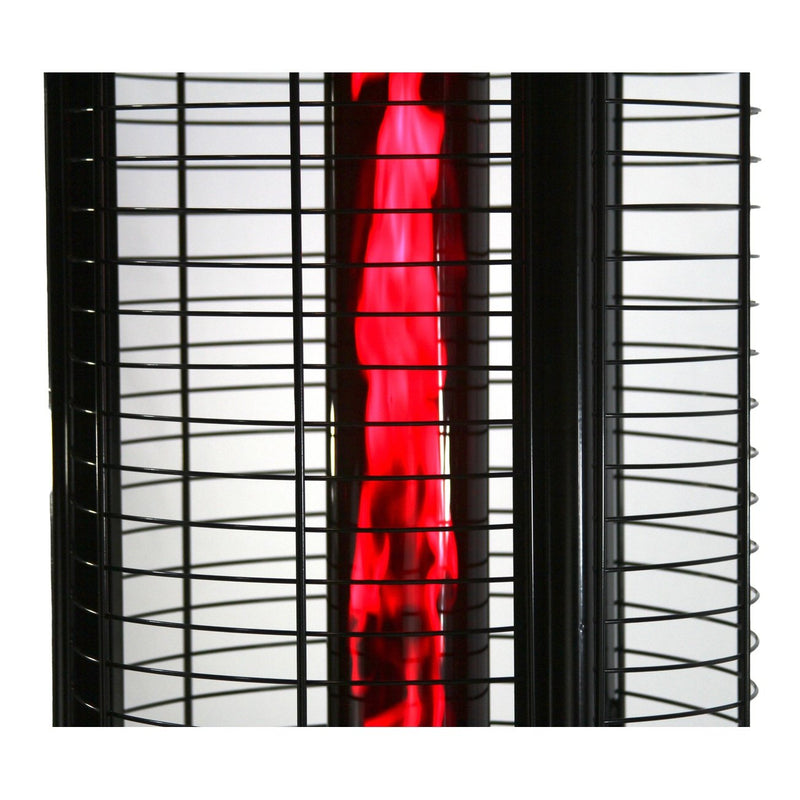 RADtec 80" Ellipse Flame Propane Patio Heater - Black with Ruby Glass 80-ELL-FLM-HT