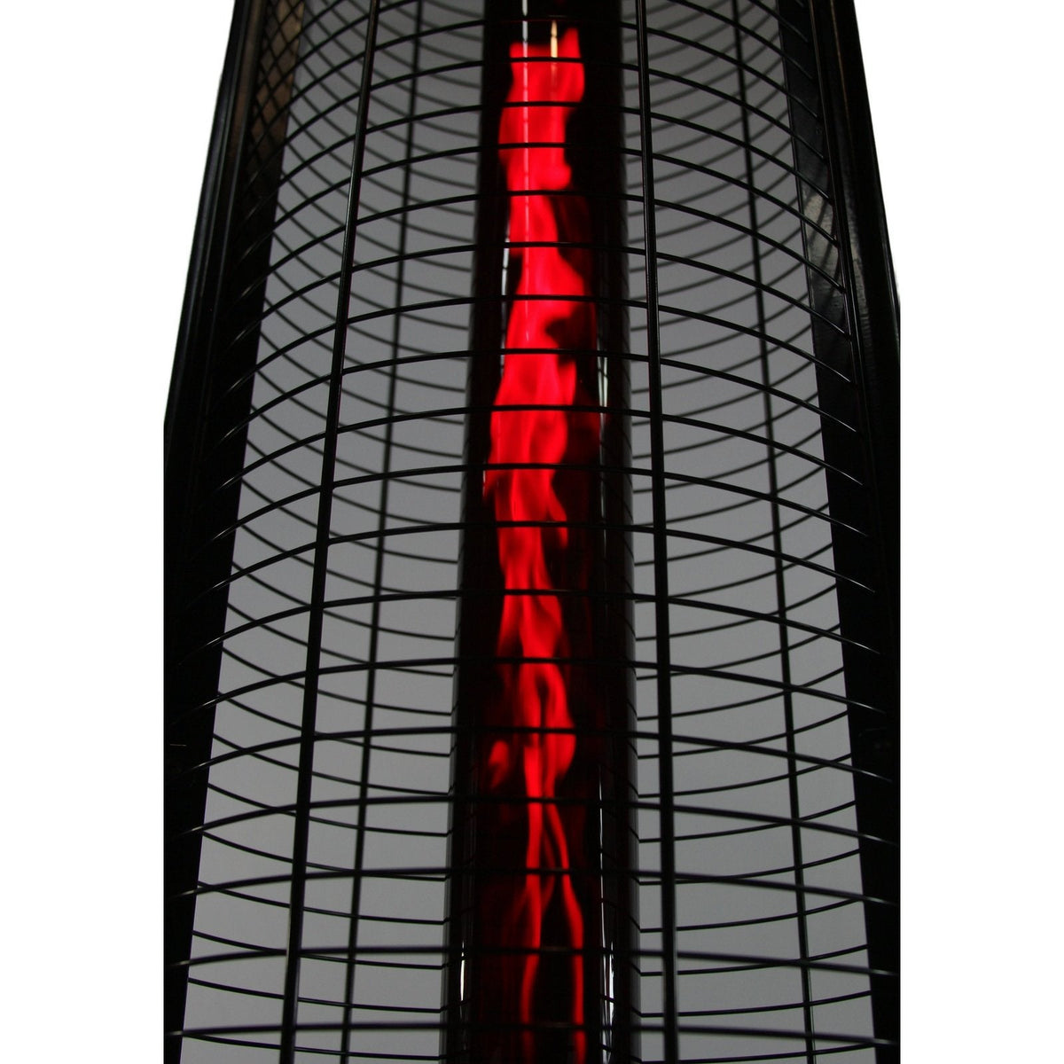 RADtec 80" Ellipse Flame Propane Patio Heater - Black with Ruby Glass 80-ELL-FLM-HT
