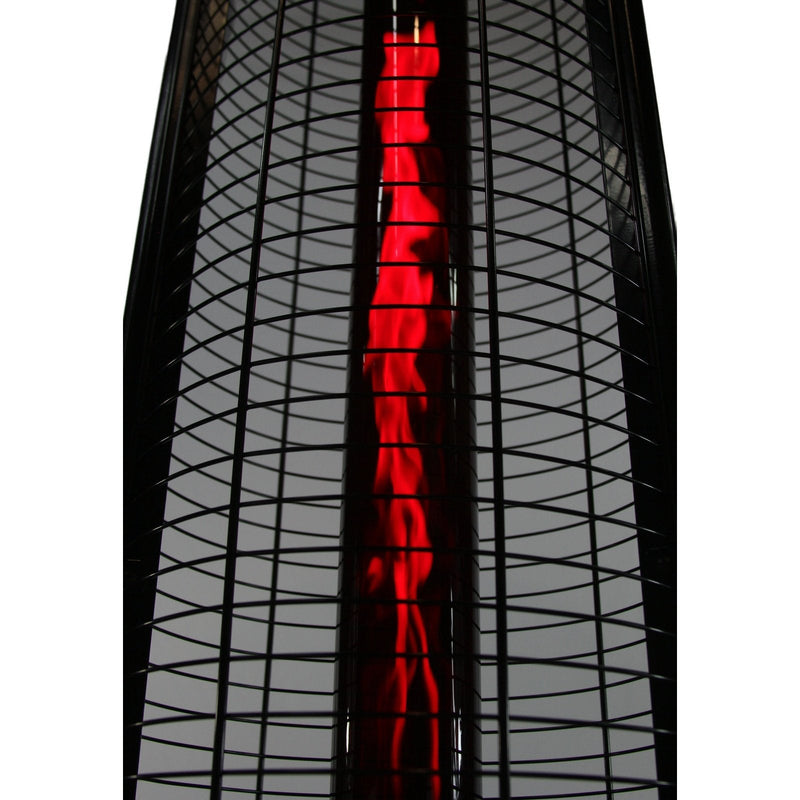 RADtec 80" Ellipse Flame Propane Patio Heater - Black with Ruby Glass 80-ELL-FLM-HT