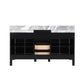 Lexora Zilara 55" Black and Grey Double Vanity, Castle Grey Marble Tops, and White Square Sinks - LZ342255SLIS000 - MyBBQDirect